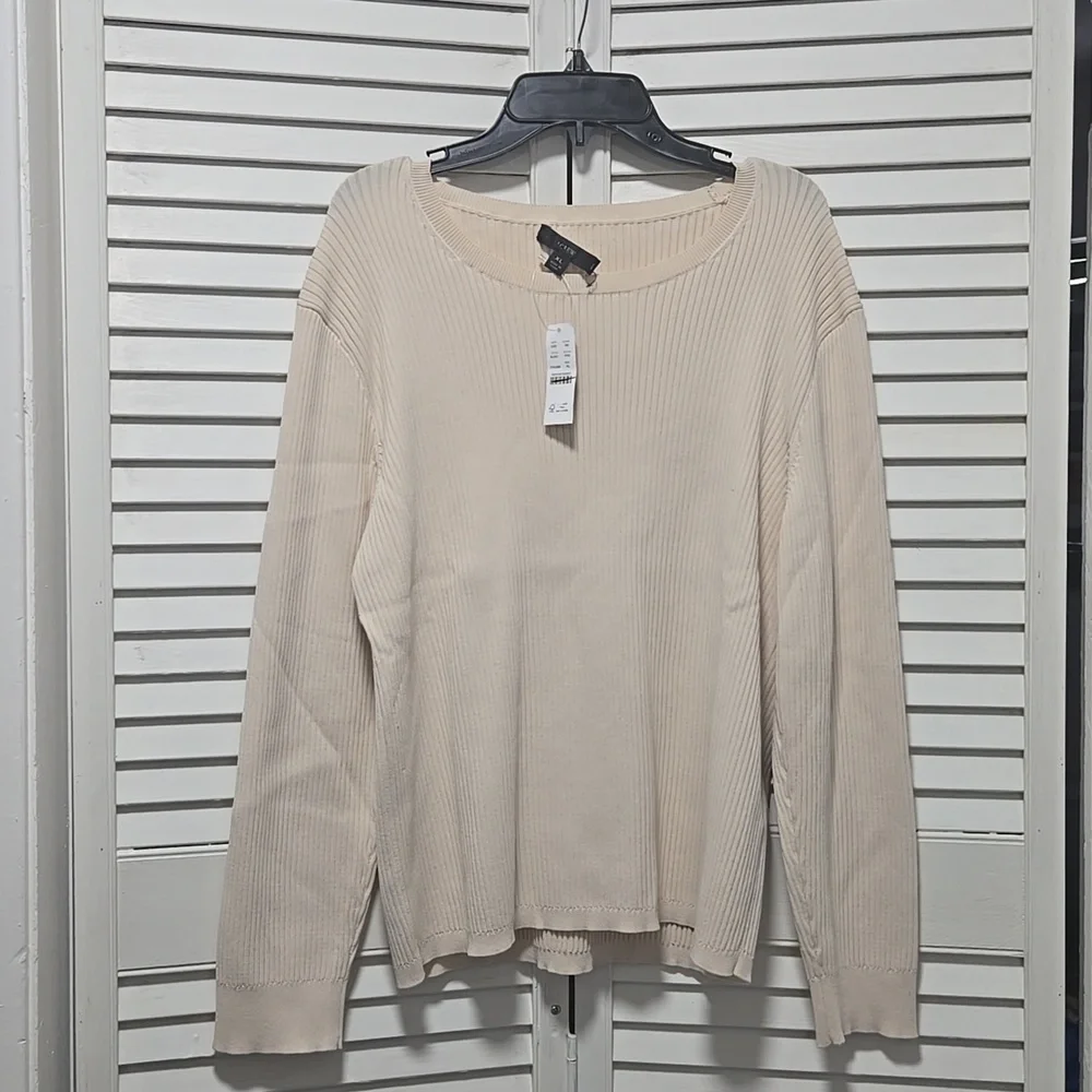 NWT J. Crew Supersculpt Ribbed Sweater T-shirt Size XL